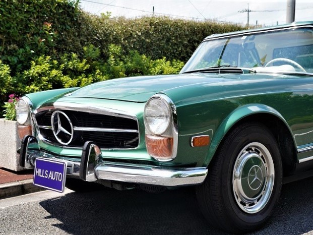 メルセデス・ベンツ 280SL 左ハンドル 4速 MT パゴダルーフ グリーンメタ | HILLS AUTO ヒルズオート